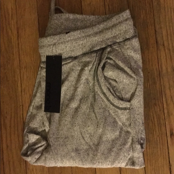 🆕Last Medium Heather Grey Melange Brushed Salt & Pepper Hacci Drawstring Jogger - Picture 3 of 8